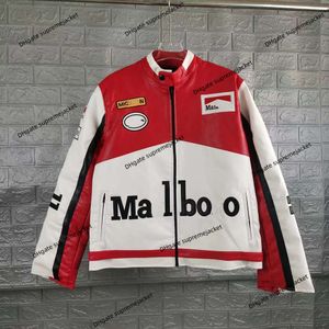 Veste de marque d'automne et d'hiver Industrie lourde manteau en cuir avec coutures brodées à la main veste de moto vintage vêtements de baseball décontractés pour hommes et femmes