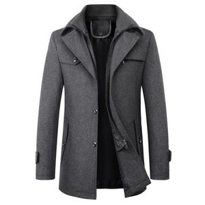Autumn and winter middle-aged men fashion high-end atmospheric wool wool overcoat in the long thickened woollen coat men