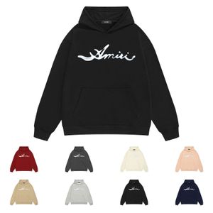 Autumn Men's Cotton Letting Letter Amiryes Hoodies Diseñador Floor Casual Sweater Exterlino de manga larga Sweissings Youth Us Size Black