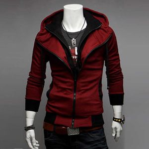 Chaqueta de otoño para hombre Cultivar párrafo Color a juego Abrigo con capucha para hombre 210909