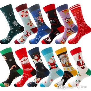 Calcetines de algodón Unisex para hombre y mujer de otoño, calcetín con estampado de dibujos animados navideños, calcetín deportivo para niños, multicolores