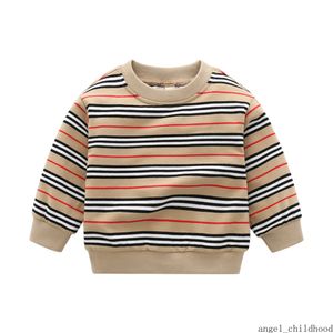 Automne Nouveaux Garçons À Manches Longues Vêtements Enfants Top Stripe Coton Casual Sweat Automne Hiver Vêtements
