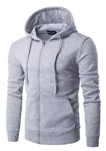 Sweats à capuche pour hommes Sweatshirts Automne Outwear Casual Solid Color Male Sweat Hommes Zipper Coat Big Pocket