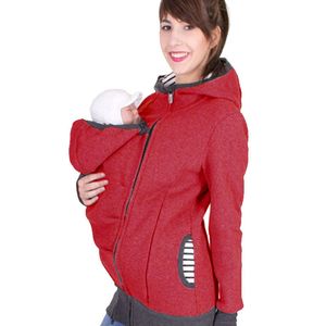 Otoño crianza de niños sudaderas de mujer portabebés sólido usando sudaderas con capucha maternidad madre sudaderas con capucha estilo canguro ropa