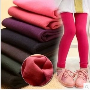 Autumn Winter Girls Leggings Plus Velvet To Keep Warm Candy Colors Children Girls Pants 3-9 year Kids Leggings For Girls 2526 Q2