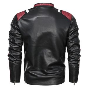 Autumn Winter Leather Chaqueta de cuero Men Pu Jacket Coats Street Slim Fit Bomber Chaqueta informal Fleece Costa Catán