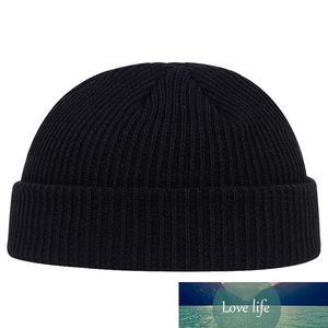 Autumn Winter Melon Cap Mens Women Knitted Hat Beanie Skullcap Sailor Caps Cuff Short Brimless Retro Navy Style Hats Casquette