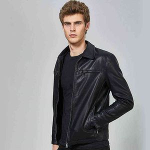 Otoño Invierno Chaqueta de cuero para hombre Chaqueta de motocicleta negra Cuero de PU Slim Fit Cool Plus Tamaño Boy Short Moto Biker Chaqueta 3XL Hombres L220725