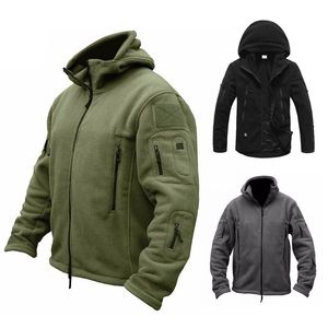 Autumn Winter Thermal Fleece Tactical Jacket Men Outdoors Sports Hooded Coat Militar Softshell Hiking Army Jackets 220315
