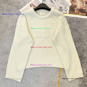 Suéter de lana de otoño para mujer, suéter de diseñador a la moda, suéteres de punto con patrón de bordado estereoscópico, Jersey sencillo, prendas de punto