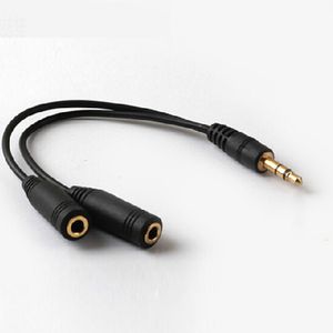 Câble AUX Jack 3.5mm câble Audio 3.5 Mm Jack Audio stéréo mâle à 2 femelle casque micro Y adaptateur de câble séparateur