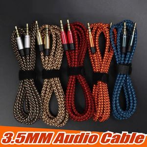 Cable AUX auxiliar Cables de audio estéreo macho de 3,5 mm aptos para Samsung Car Headphone PC iPad sin cable de paquete
