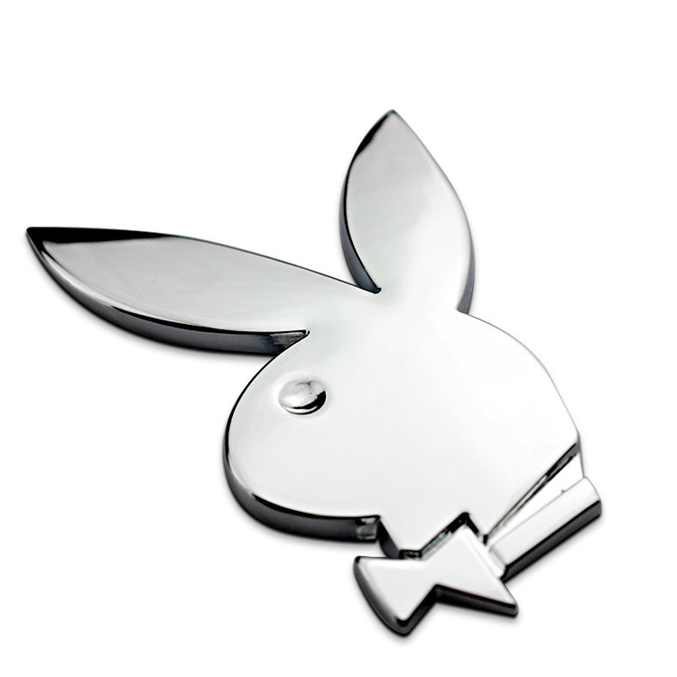Universal Playboy Playgirl Bunny Girl Silver Chrome Metal Styling Car