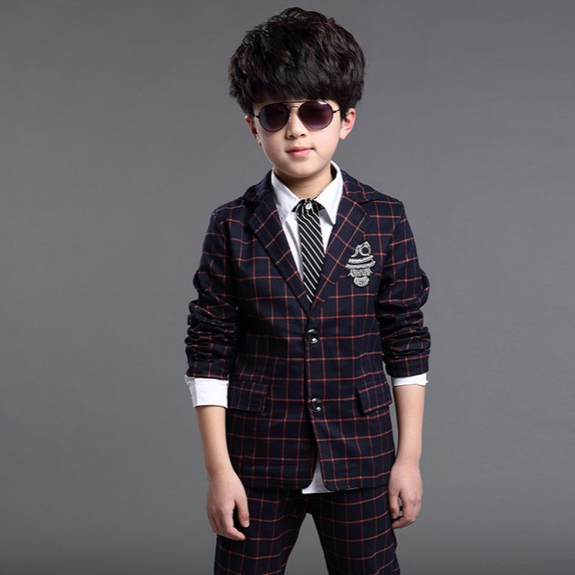 2017 Special Children Suit Plaids Kids Blazers For Boys Formal Suit