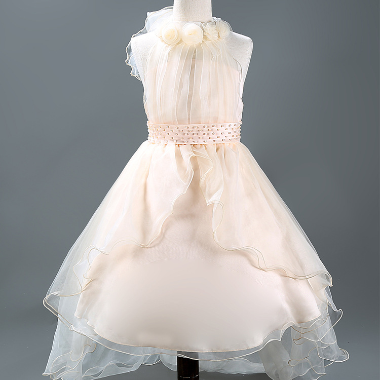 Blush Flower Girl Dresses For Weddings New Winter Long Tail Floor