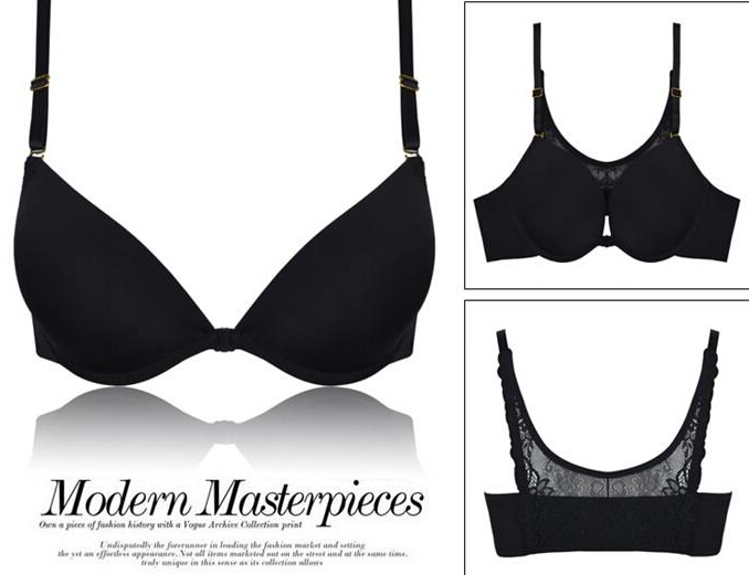 2017 Retail Sale Front Closure B Cup Bamboo Bra Push Up Bra Lace Women
