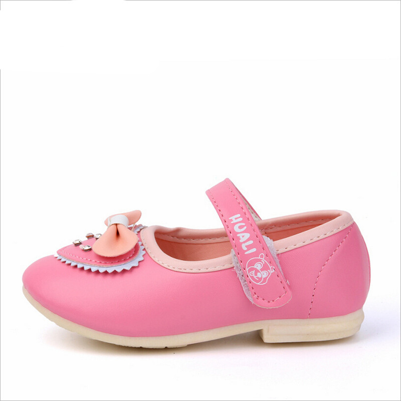 Cute Baby Girl Leather Shoes Round Toe Comfortable Kids Shoes High