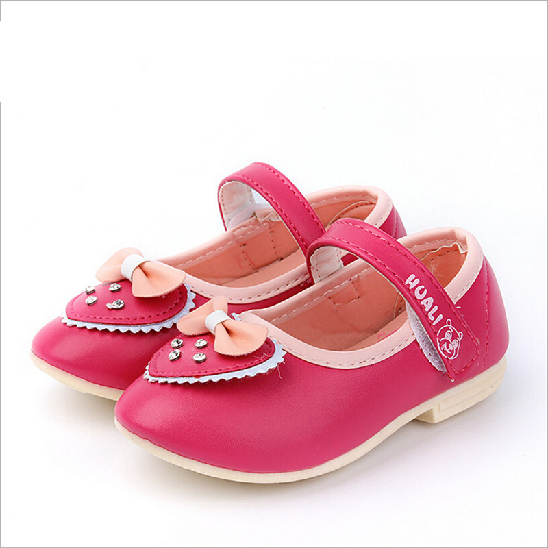 Cute Baby Girl Leather Shoes Round Toe Comfortable Kids Shoes High