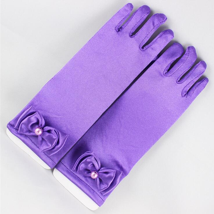 2017 Pretty Baby Frozen Gloves Children Girls Evening Wear Gloves Lace With Bow Flower Girls