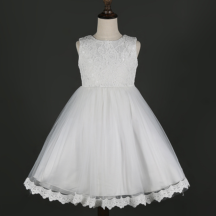 2015 New Pink Lace Flower Girl Dress With Sashes Lace A Line Flower