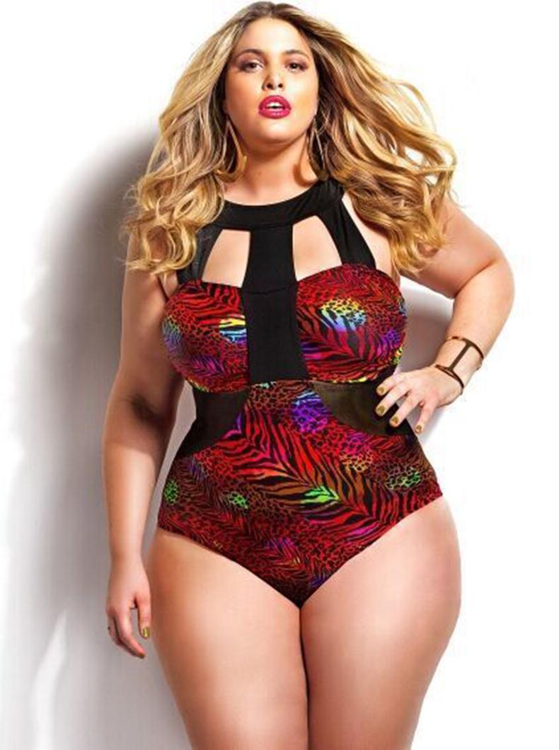Online Cheap Plus Size Extra Large Size Swimwear Women One Piece