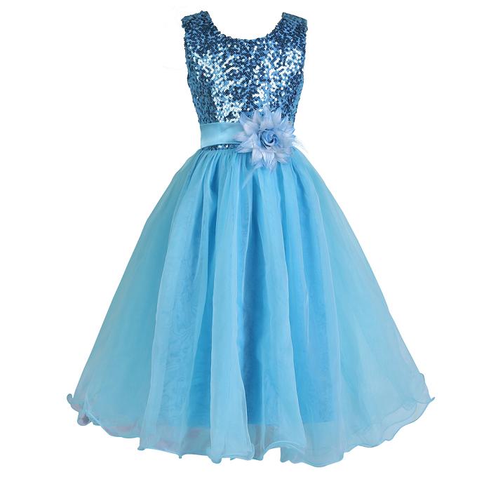 Grace Karin Sleeveless Sequins & Voile Flower Girl Princess Dress For
