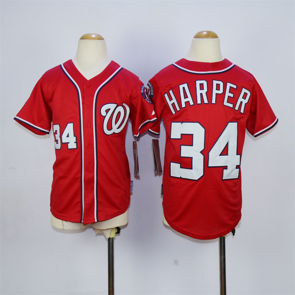 2017 34 Bryce Harper Kids Jersey 31max Scherzer Youth Jersey Washington Nationals Blue Red White 