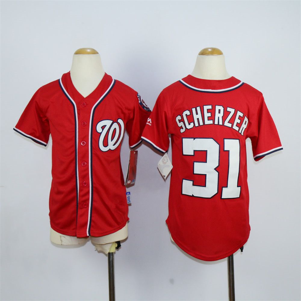 2017 34 Bryce Harper Kids Jersey 31max Scherzer Youth Jersey Washington Nationals Blue Red White 