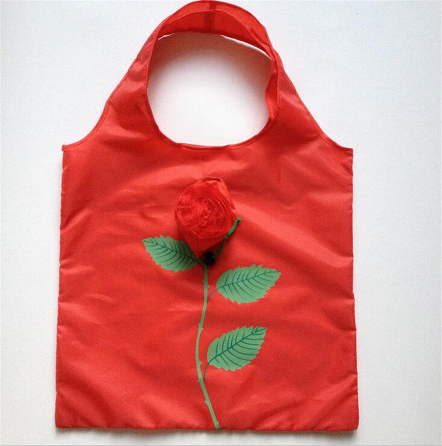 Flower Shopping Bags Eco Friendly Handbags Foldable Rose Reusable