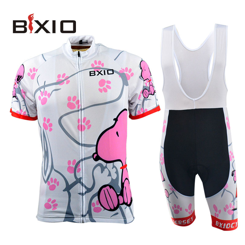 Bxio 2016 Mountain Road Bikes Clothes Short Sleeve Snoopy Womens Cycling Jerseys Sets Summer 