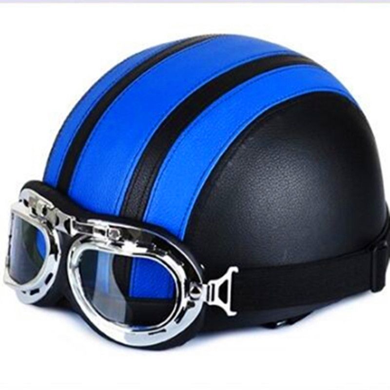 ! Pu Leather Motorcycle Helmets Bike Bicycle Helmets Retro Vintage