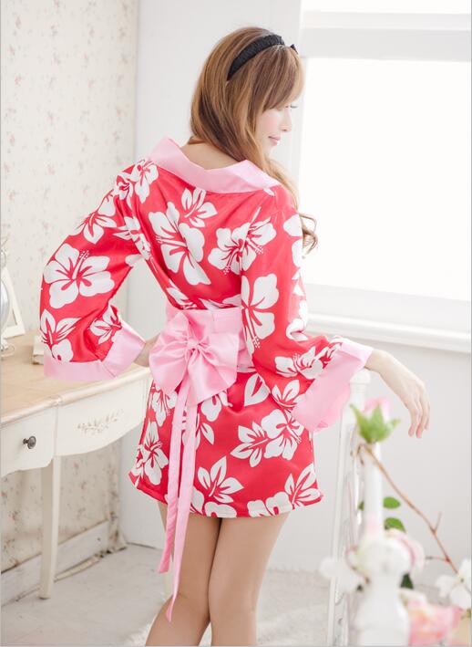 Sexy Lingerie Set Kimono Dress Japanese Silk Sleepwear Pyjamas Sexy