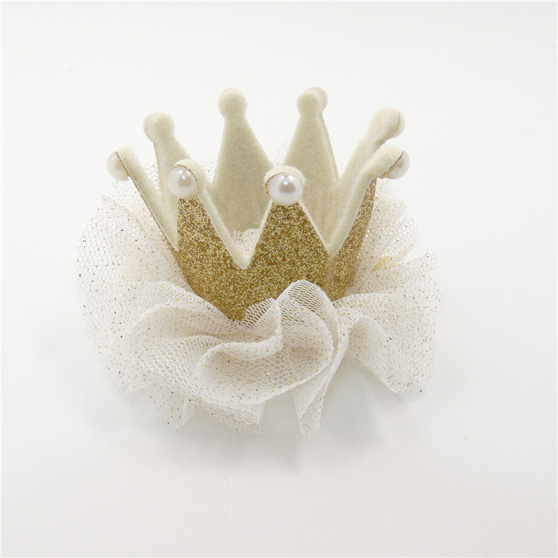 Glliter Felt Girls Hair Clips Crown Baby Hair Pin Tiara Princess