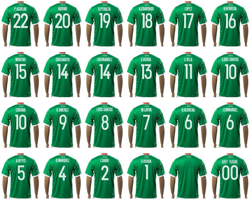 2017 Hot Sale 2016 Mexico Soccer Jerseys Uniforms Customized National