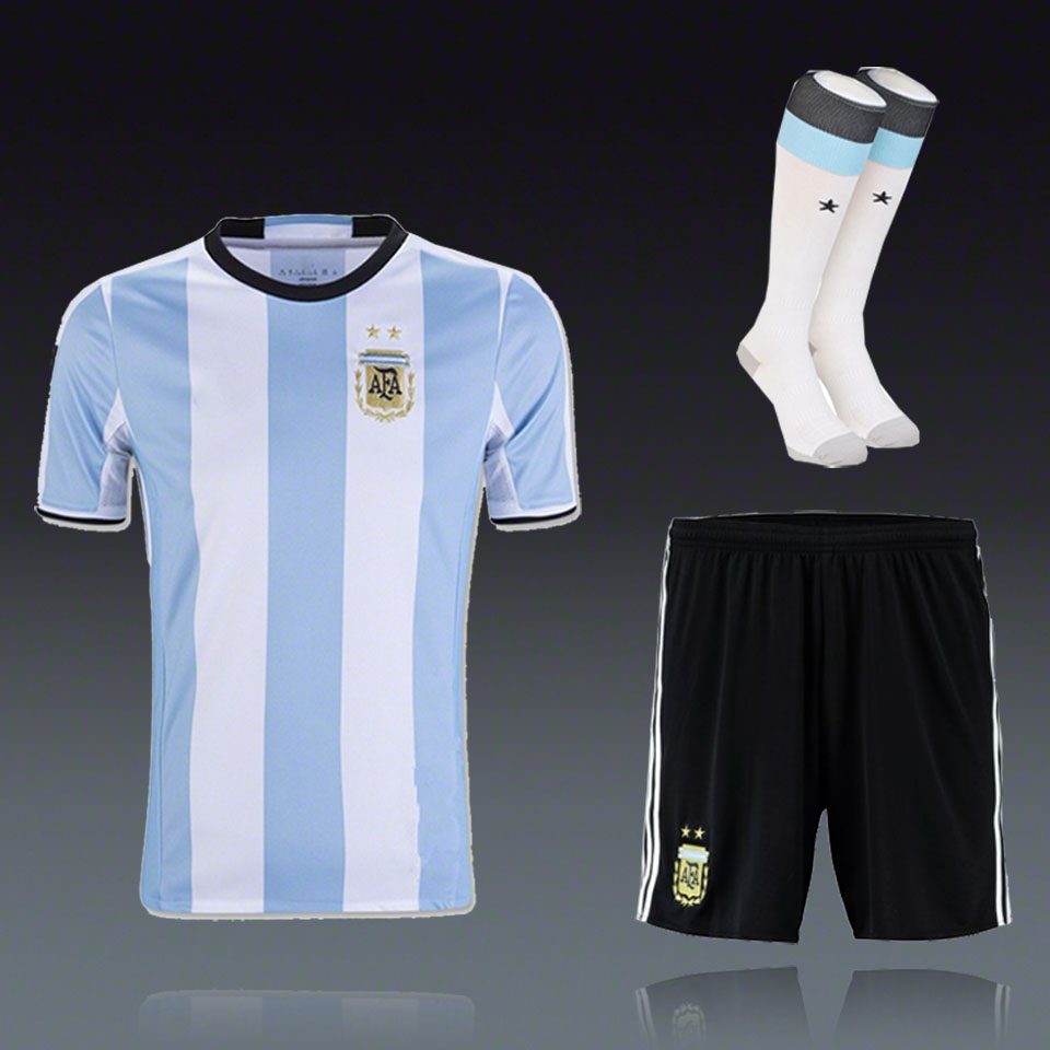 Full Set COPA Argentina Soccer Jerseys 20162017 DI MARIA KUN AGUERO