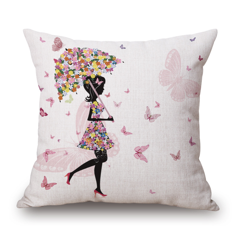 Parrot Birds Flower Cushion Covers Cherry Tree Butterfly Oil Painting