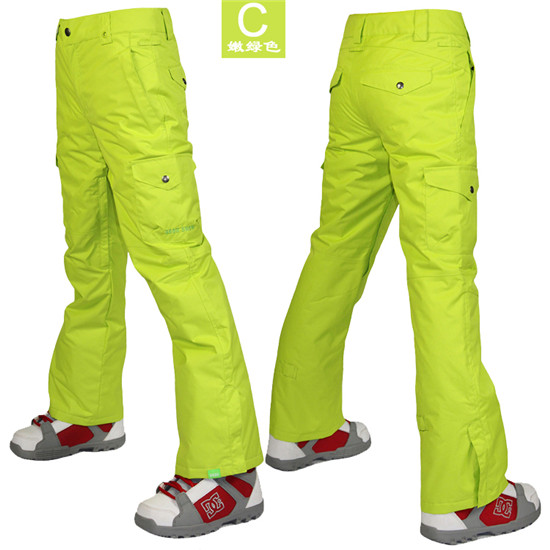 Fee Shipping Womens Yellow Green Ski Pants Ladies Lime Snowboard Pants