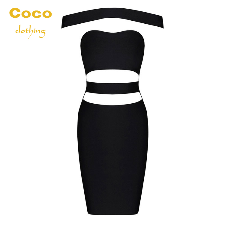 2017 Cococlothing Autumn 2016 New Sexy Midriff Boat Collar Dress Tuxedo Slim Package