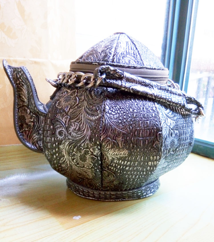Fashion Amliya Chinese Unique Teapot Tea Kettle Shape Handbag/Purse Bag