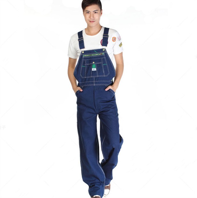 2017 Men'S Casual Loose Green Zipper Bib Overalls Male Plus Large Size
