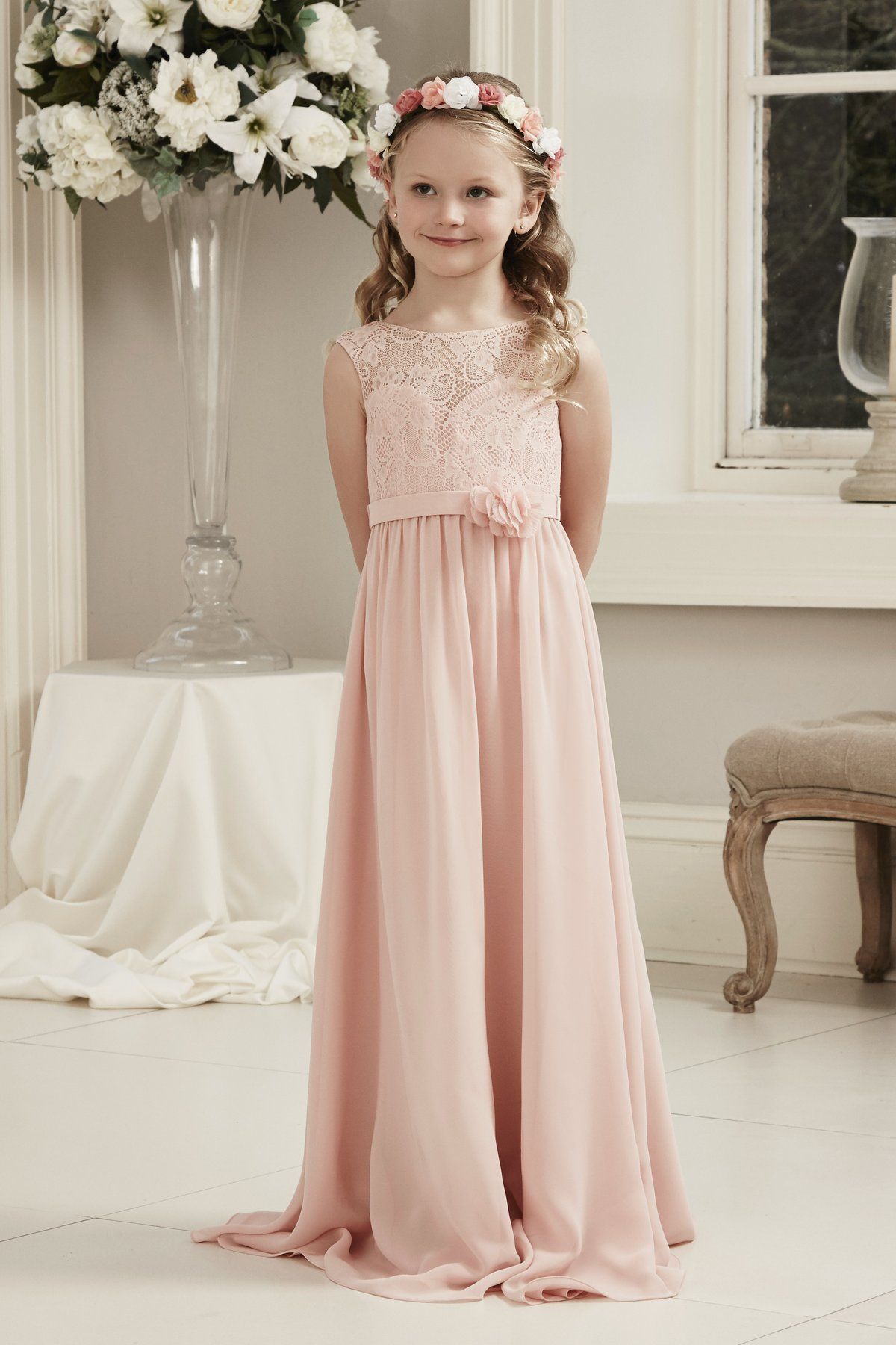 Pink Flower Girl Dress Dusky Pink Junior Bridesmaid Dresses Willow