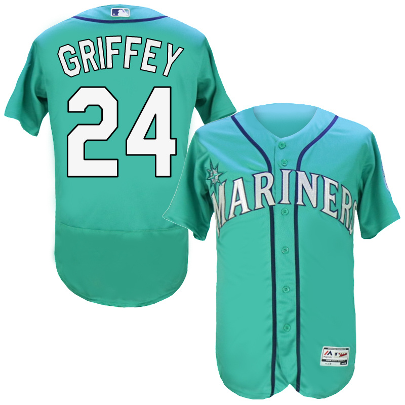 2017 Seattle Mariners 24 Ken Griffey Jr Gray Blue Cream White Green