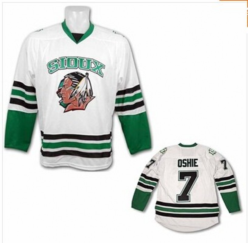 2017 North Dakota Hockey Jersey Blank 7 Tj Oshie 9 Jonathan Toews 11 Zach Parise Men'S 100
