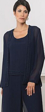 navy dark bride mother pant suits elegant dresses chiffon grape custom jacket