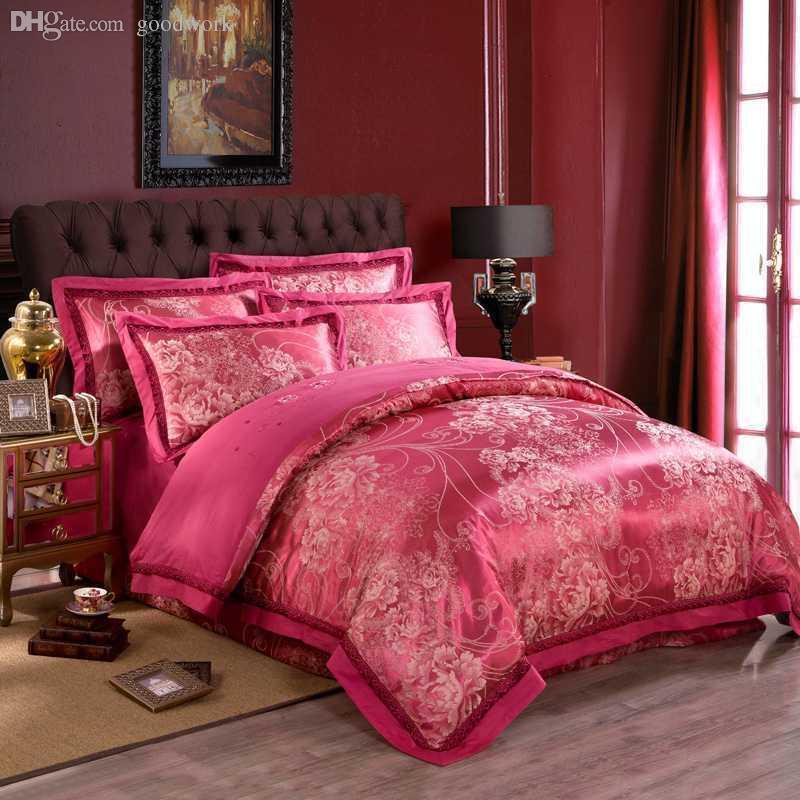 Wholesale Oriental Bedding Sets Queen King Size Bright Colored Silk