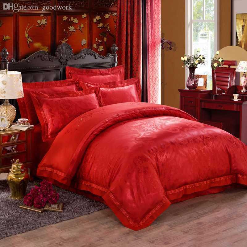 Wholesale Oriental Bedding Sets Queen King Size Bright Colored Silk
