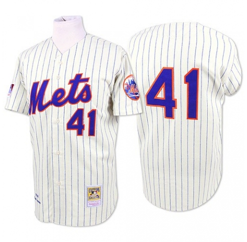 2017 New York Mets #41 Tom Seaver 1969 Throwback Cream Hemp Gray White Mlb Baseball Jerseys ...