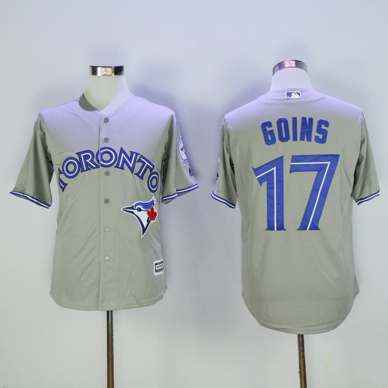 2017 Men Toronto Blue Jays Jerseys 17 Ryan Goins Jerseys Blue White Red