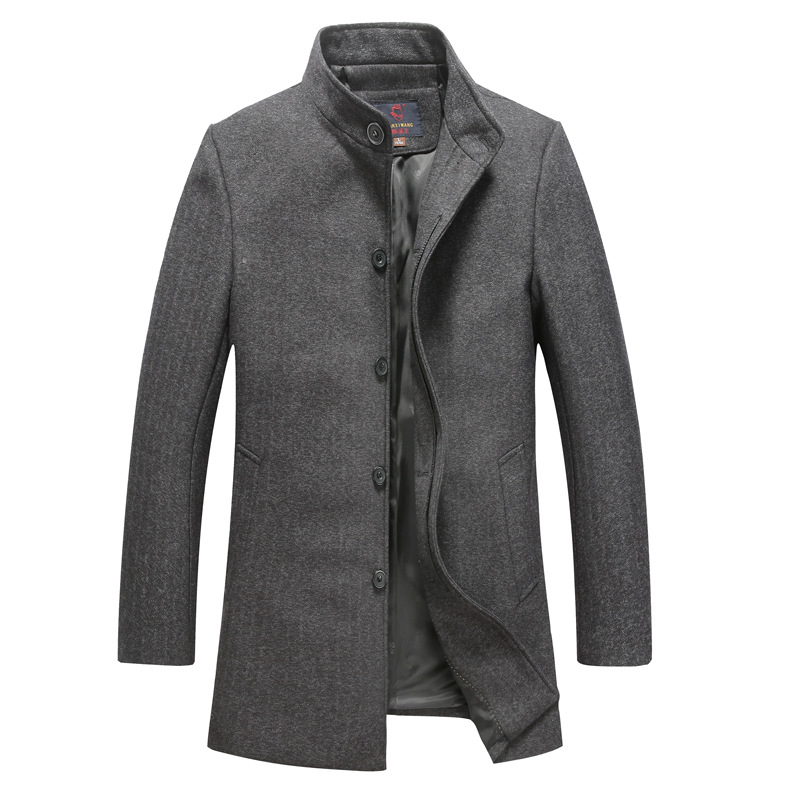 2017 Men'S Wool Jackets Spring Autumn Men Woolen Coats Middle Long
