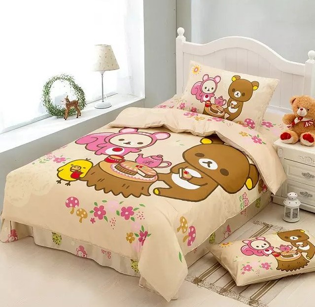 Teddy Bear Bedding Set Duvet Cover Bed In A Bag Sheet Cartoon Cute Baby